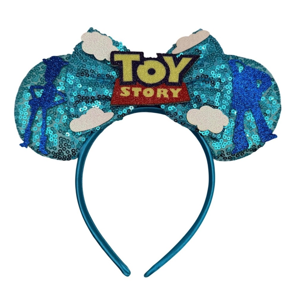 Disney Toy Story Mickey Mouse Ears Headband‎ Blue Sequin Woody Buzz Lightyear